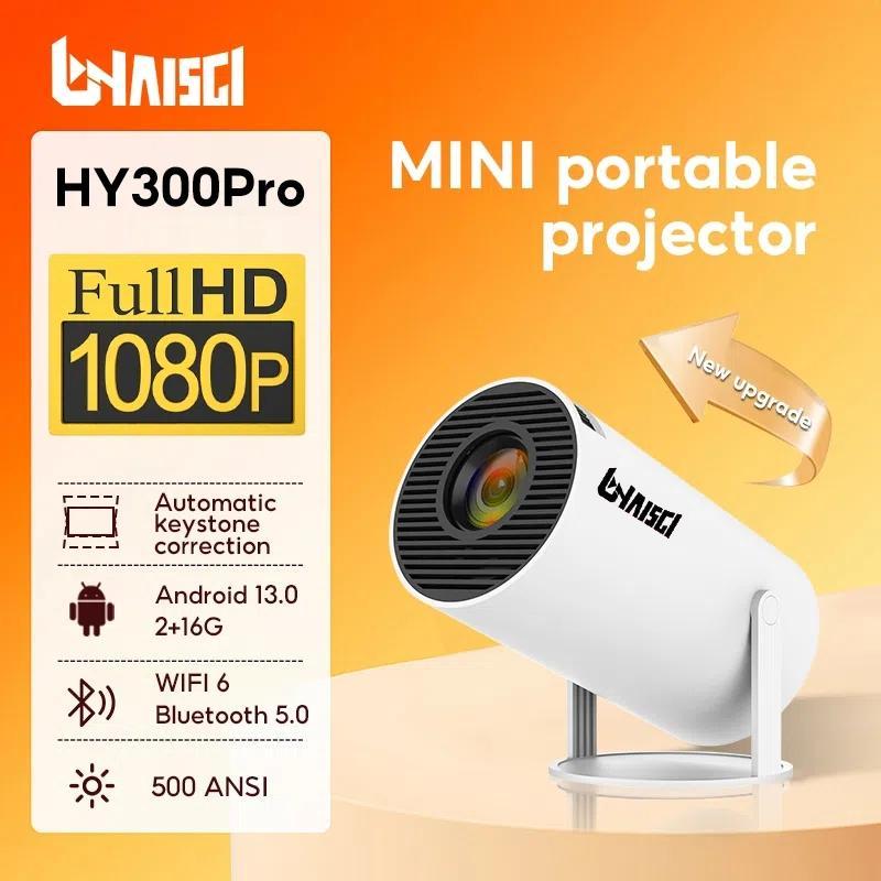 A] HY300PRO, 2+16 HD Projektor WiFi โปรเจคเตอร์ Full HD โฮมเธียเตอร์โปรเจคเตอร์แบบพกพารองรับหน้าจอสม