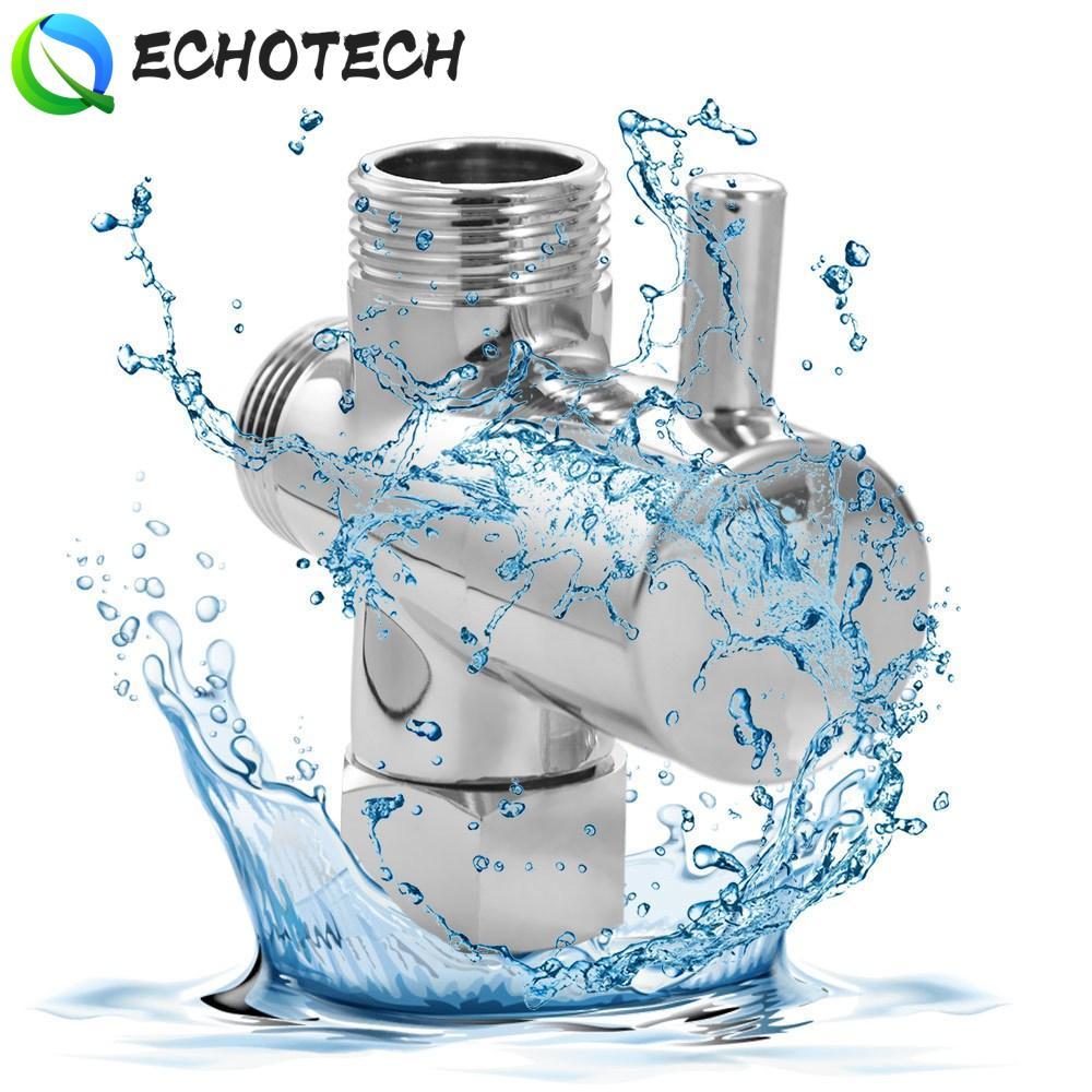 ECHOTECH 3 Way Shower Head Divter Valve, T-adapter ทองเหลือง 3 Way Switch Faucet Valve, อุปกรณ์ห้องน