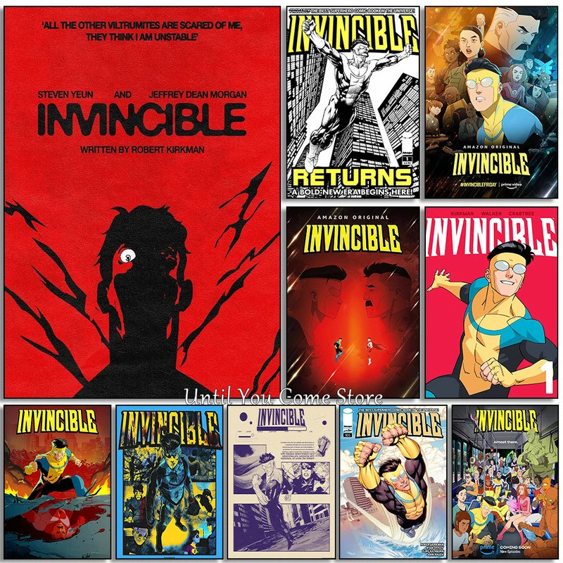 การ์ตูนอะนิเมะ I Invincible Series โปสเตอร์บ้านห้องนั่งเล่นห้องนอนตกแต่งผนัง Frameless ภาพวาด
