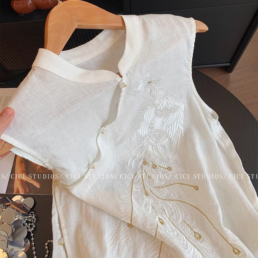 เสื้อผ้าสไตล์จีนสำหรับผู้หญิง ฤดูใบไม้ร่วง มีสายคาดและรายละเอียดการปัก ให้ลุคย้อนยุคและกระชับสัดส่วน ราคา ถูกที่สุด ดีลบีเคเค แกลเลอรีภาพที่ 2