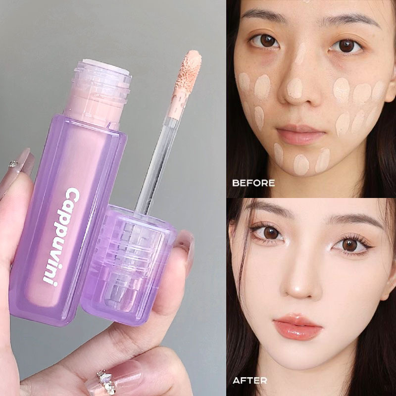 Cappuvini Water Velvet คอนซีลเลอร์บริการ Fit Tear Groove Cover Spots ผิวแห้งซ่อม Brighten Light Wate