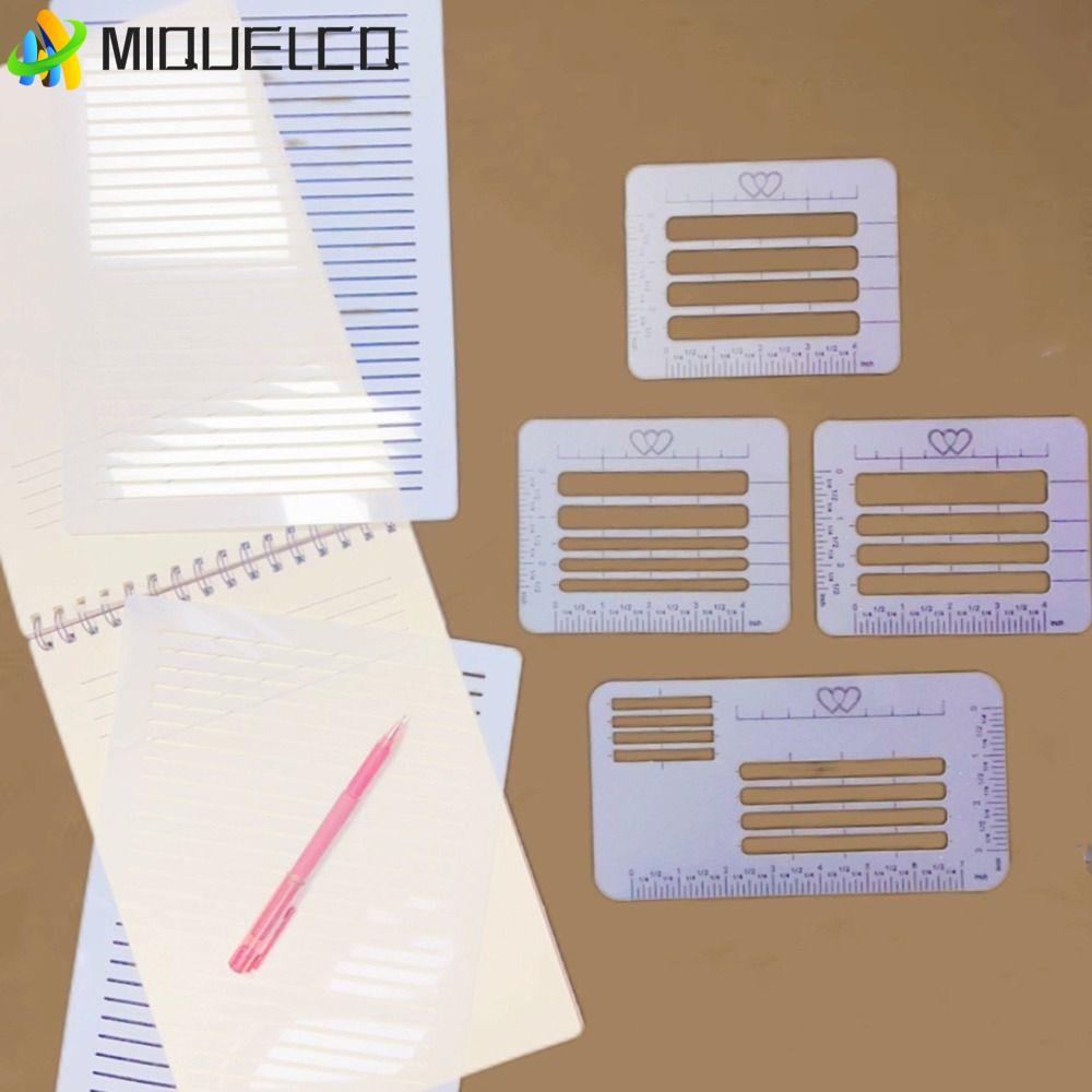 MIQUELCQ 4/6 ชิ้นแม่แบบไม้บรรทัด, DIY Multi-use Guide Envelope Template, ความคิดสร้างสรรค์เด็กเส้นทน