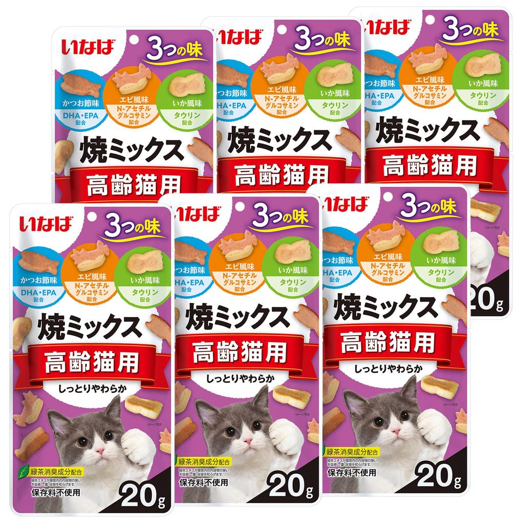 Inaba Grilled Mix for Senior Cats 20g 6-Pack Chicken Cat