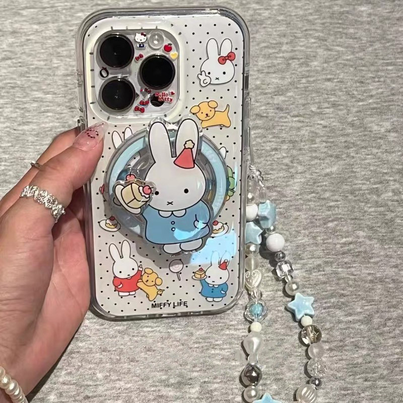 ขนม Miffy กระต่ายวงเล็บแม่เหล็ก Samsung A17 A56 A36 A26 A16 A55 A54 A53 A52 A35 A34 เคสโทรศัพท์ A32