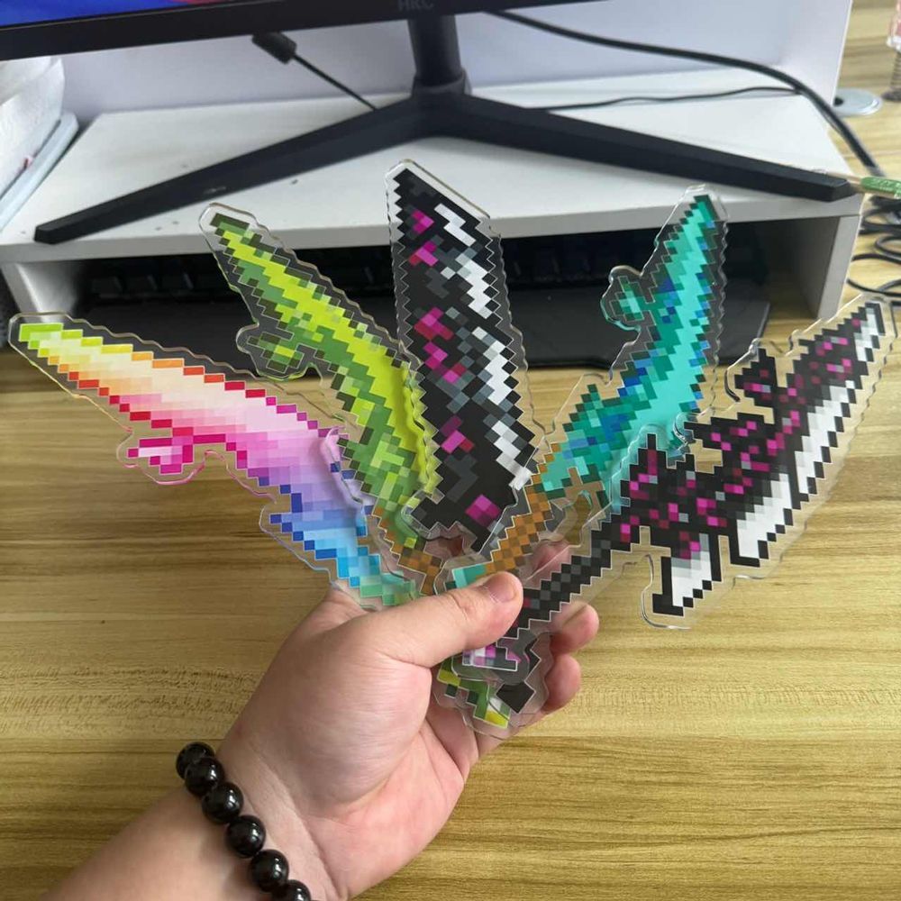 Minecraft God of War อะคริลิครุ่น HD พิมพ์สองด้านเครื่องประดับของขวัญสําหรับเพื่อนชุด 10252vk