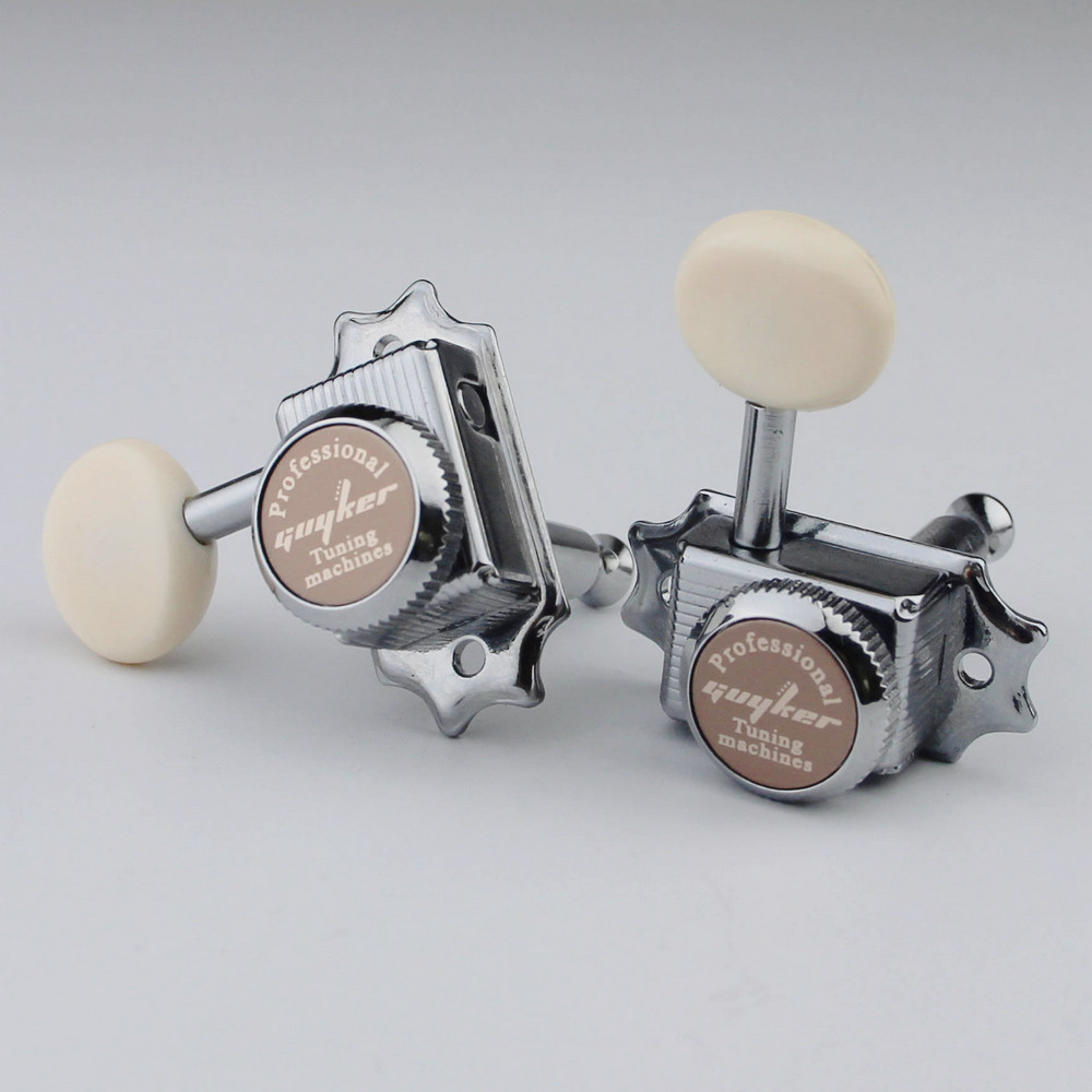 1 ชุด 3R3L GUYKER ครีมล็อค String Tuners Chrome Vintage Tuners หัวเครื่อง