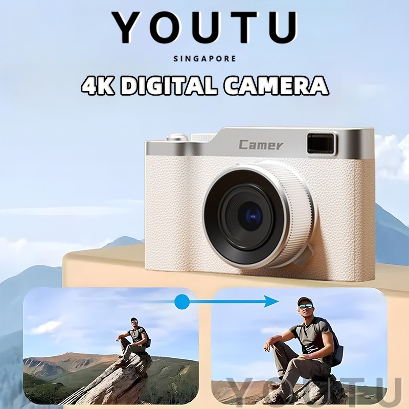 Digital Camera 4K 1080P Flipscreen CCD Digital Camera Campus student Portable Camera Kids Entry Leve