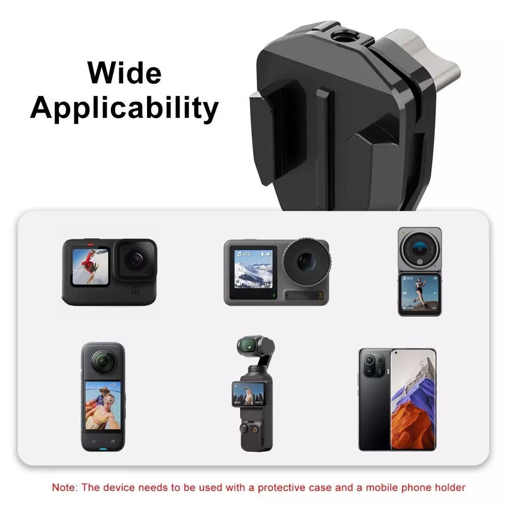 PULUZ PU942B ขาจับกล้องติดกระจกรถจักรยานยนต์สำหรับ GoPro Hero 12/11/10 DJI OSMO Action 4 Insta360 X4/ X3/ Ace Pro thumbnail 6