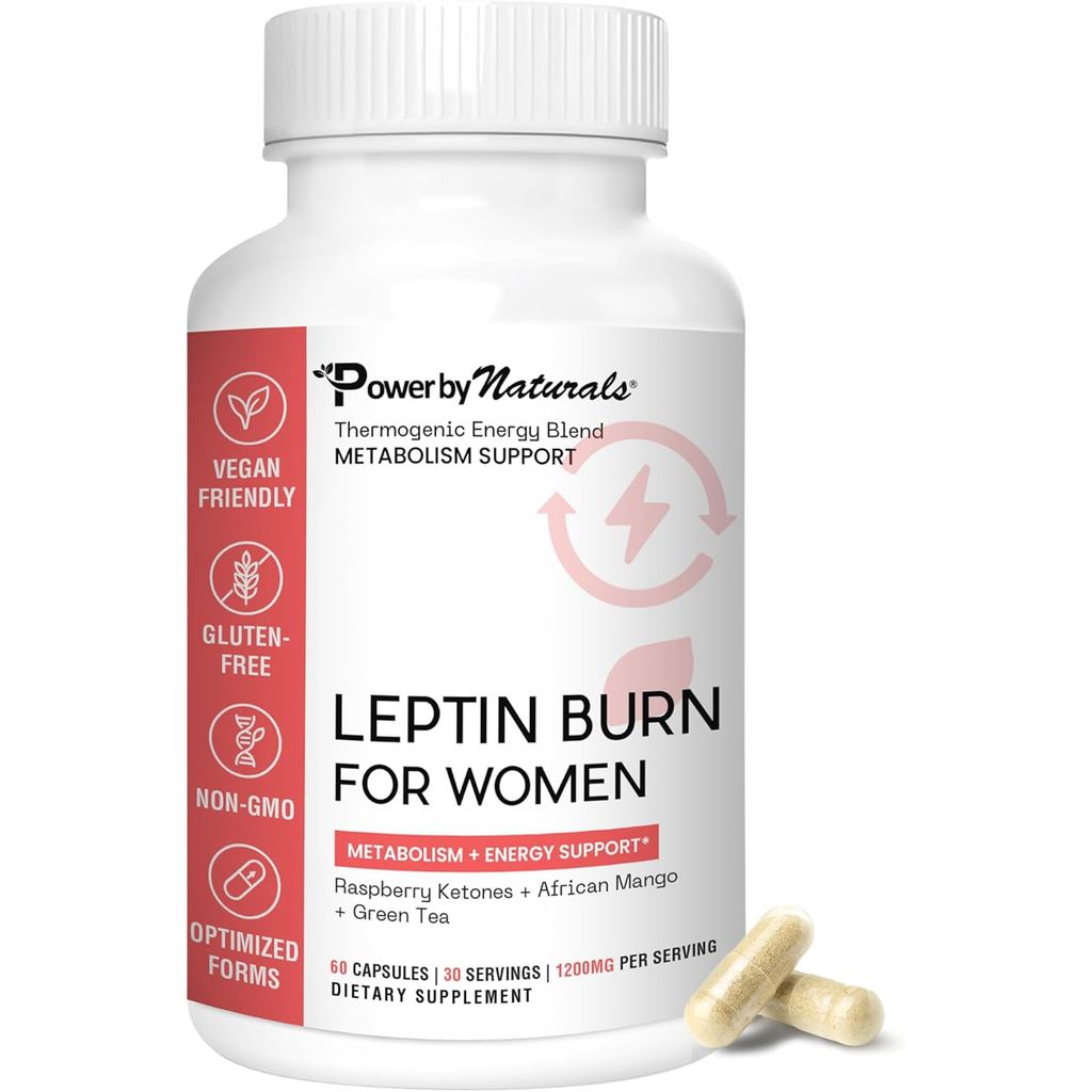 Power By Naturals Leptin อาหารเสริมสําหรับการลดน้ําหนักสําหรับผู้หญิง – อาหารเสริมลดน้ําหนักผู้หญิงก