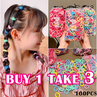 100pcs Cute Mini Colorful Hair Ties Ponytail Scrunchies for Girls Christmas Gift Hair Accessories