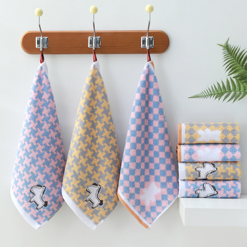ผ้าฝ้ายแท้ผ้าขนหนูสี่เหลี่ยมหนาแขวนได้ล้างหน้าเช็ดมือน่ารักผ้าขนหนูขนาดเล็กชิ้นเดียวเรือ Gaoyang ผ้า