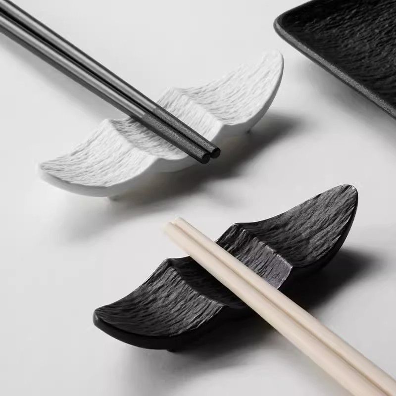 创意陶瓷筷托店饭店高颜值筷子架托釉下彩餐具家用筷架简约筷枕Creative Ceramic Chopsticks Holder Shop Hotel High-value Chopsticks Hol