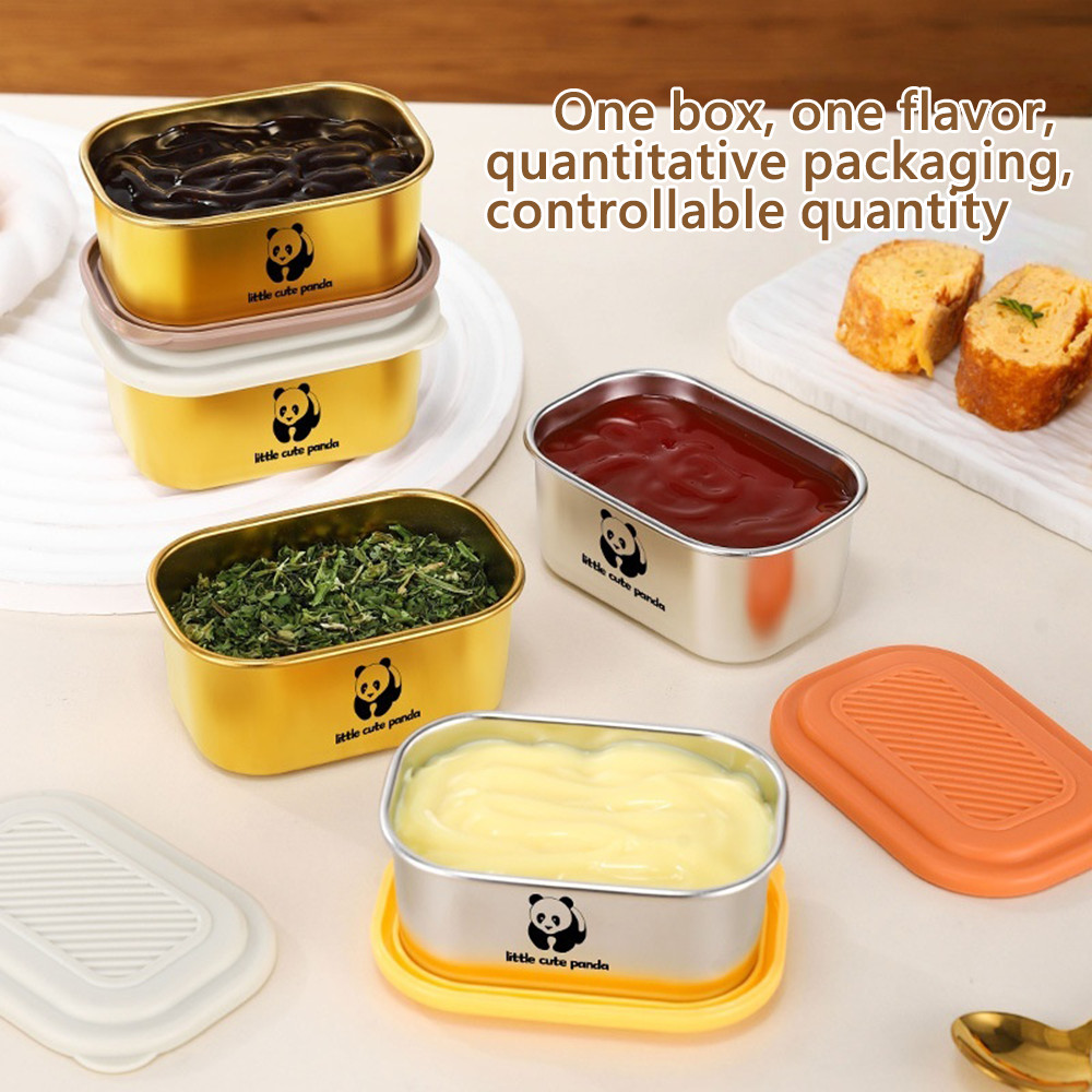 ถ้วยซอสสแตนเลส 304 พร้อมฝาปิดปิดผนึก ป้องกันฝุ่น เป็นมิตรกับสิ่งแวดล้อม พกพาสะดวก - รูปที่ 2