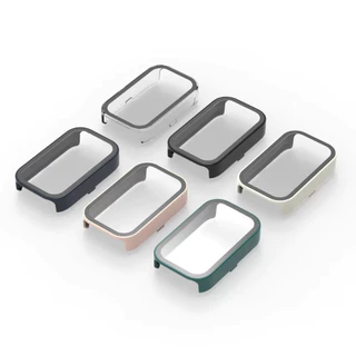 กรณีแก้วนิรภัย for Redmi Band 3 / Mi Band 9 Active PC พลาสติกเต็มจอป้องกันกันชนฝาครอบอุปกรณ์เสริม for Mi Band 9 Active