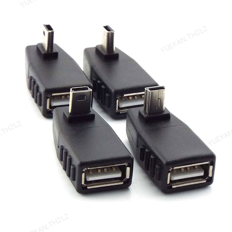 Mini USB 5Pin ชาย USB ประเภท A หญิง 90 องศามุม Converter Connector ข้อมูล Sync OTG อะแดปเตอร์สําหรับ