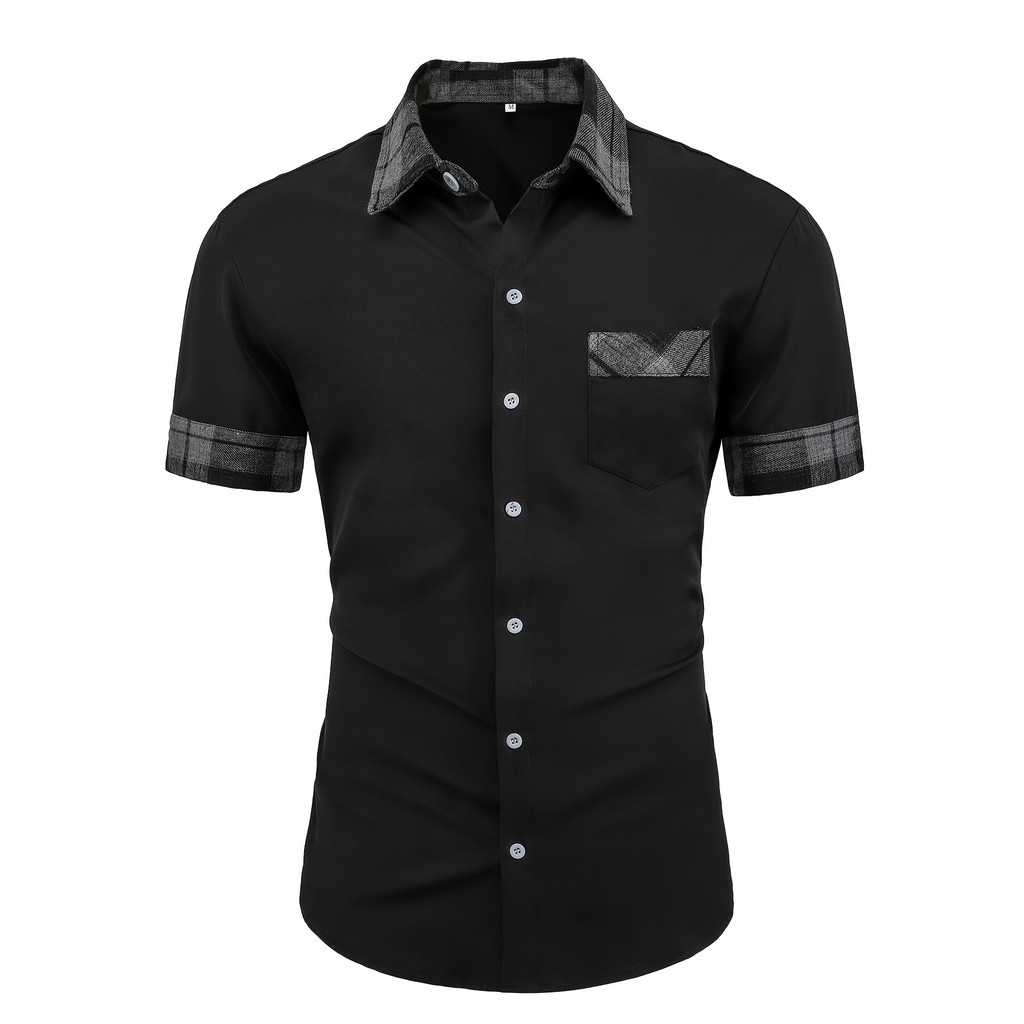 เสื้อเชิ้ตแขนสั้นคลาสสิกแบบสก๊อต breathable สีเข้ากันได้