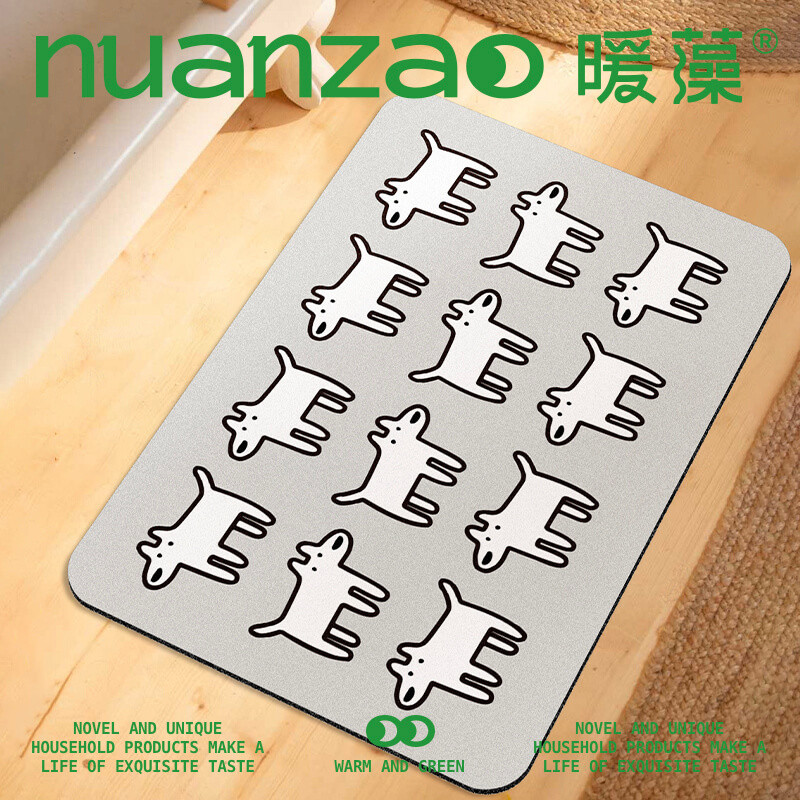 Matsui Yijiang น่ารักลูกสุนัขห้องน้ํา Doorway พรมกันลื่นห้องน้ํานุ่มไดอะตอมโคลนเสื่อดูดซับพรมปูพื้นห