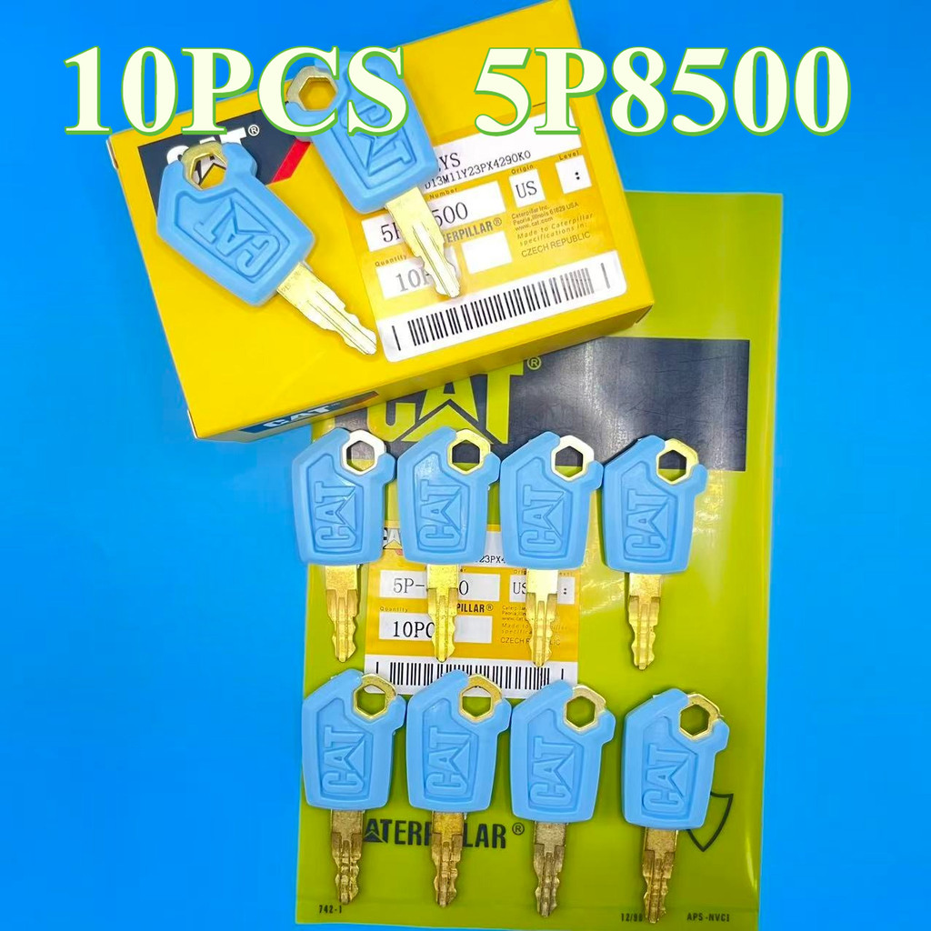 10PCS BLUE 5P8500 CAT307 CAT320 Excavator รถจุดระเบิดประตู Key 5P-8500 Excavator อุปกรณ์เสริมทองแดงว