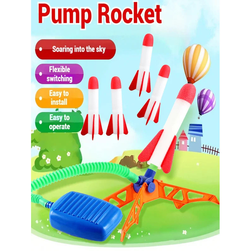 Kids' Rocket Pedal Launcher, Outdoor Rocket Flying Toy, Children's Jumping Sports Toy (Separate Acce