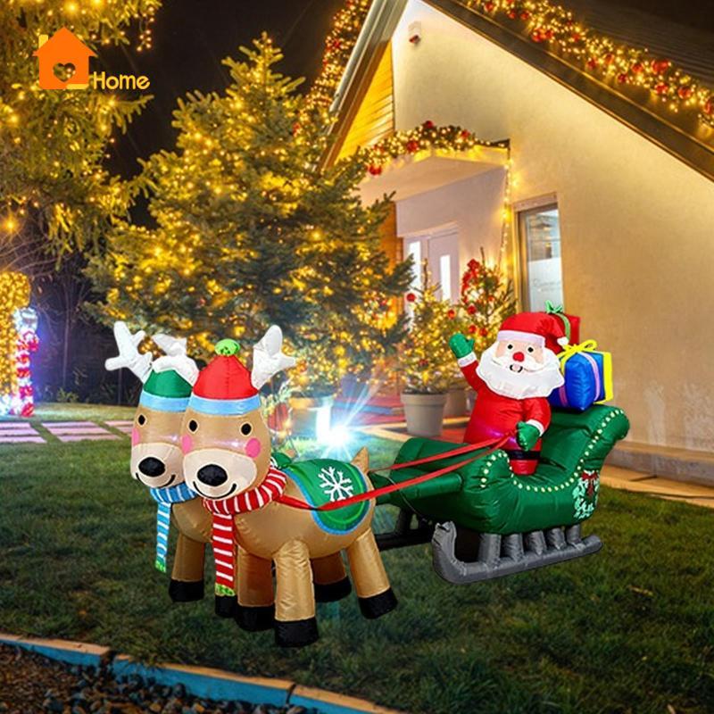 [นานาaa] คริสต์มาส Inflatable Xmas Decor ตลก 7.87ft Prop กันน้ํา Santa Claus ตกแต่งสําหรับ Backyard 