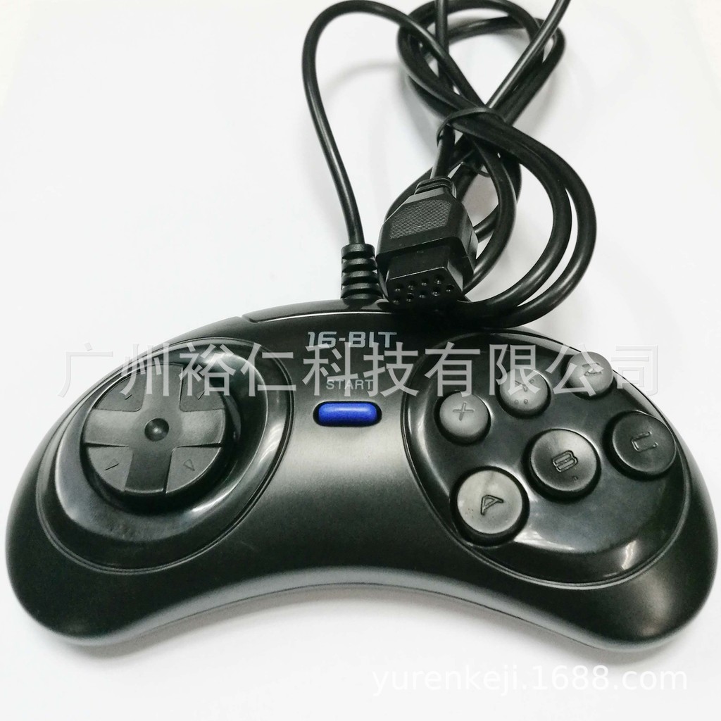 16-Bit Handle 16bit Handle Handle 9-Pin MD สีดํารีโมทคอนโทรลคอนโทรลเลอร์สําหรับ SEGA/10.30