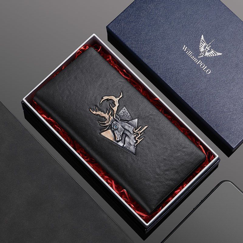 Emperor Paul Wallet Mens Long Ultra-Thin Multi-Card Slot Bank Card Holder Business High-End First La