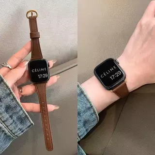 สายนาฬิกา สายหนังบางและเงา หัวมน สามารถใช้ได้กับ AppleWatch SmartWatch มีหลายสี/ขนาด สินค้าพร้อมส่งในไทย