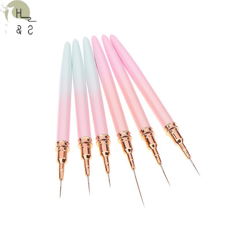 [H&S] 1/5 ชิ้น Professional Nail Art Liners Striping แปรงเครื่องมือ Ultra-thin Line รายละเอียดวาดภาพ