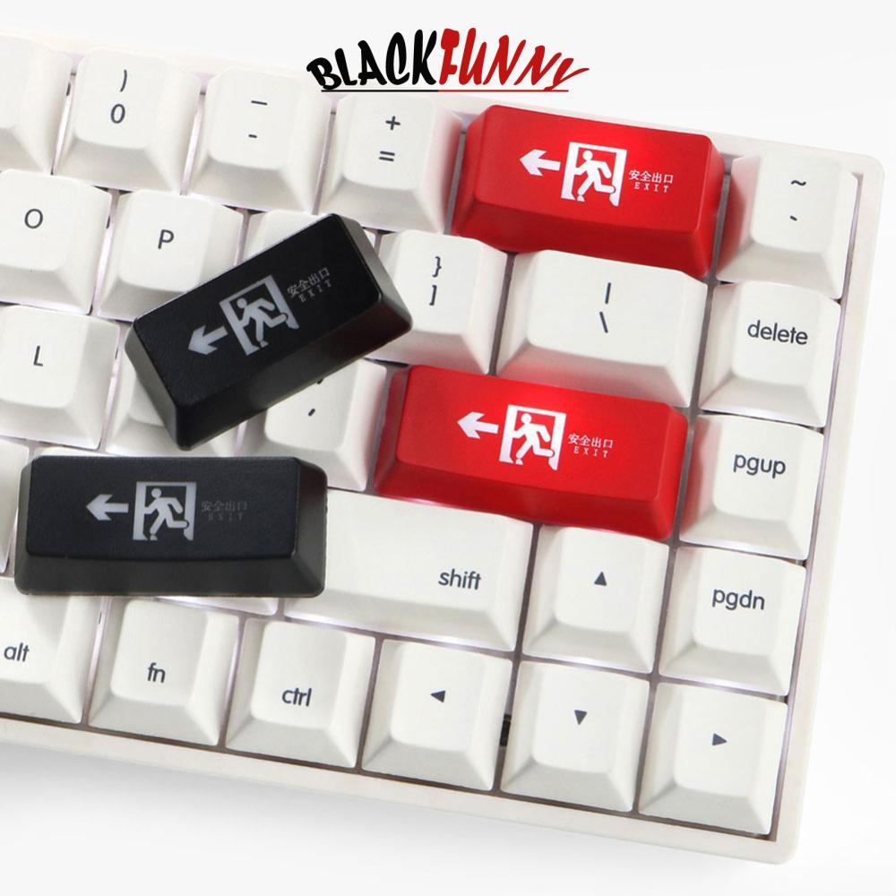 BLACKFUNNY ABS Oem ความสูงเข้าสู่ Backspace Keycaps สีแดงสีดําความปลอดภัย Exit Sign เปลี่ยนคีย์บอร์ด