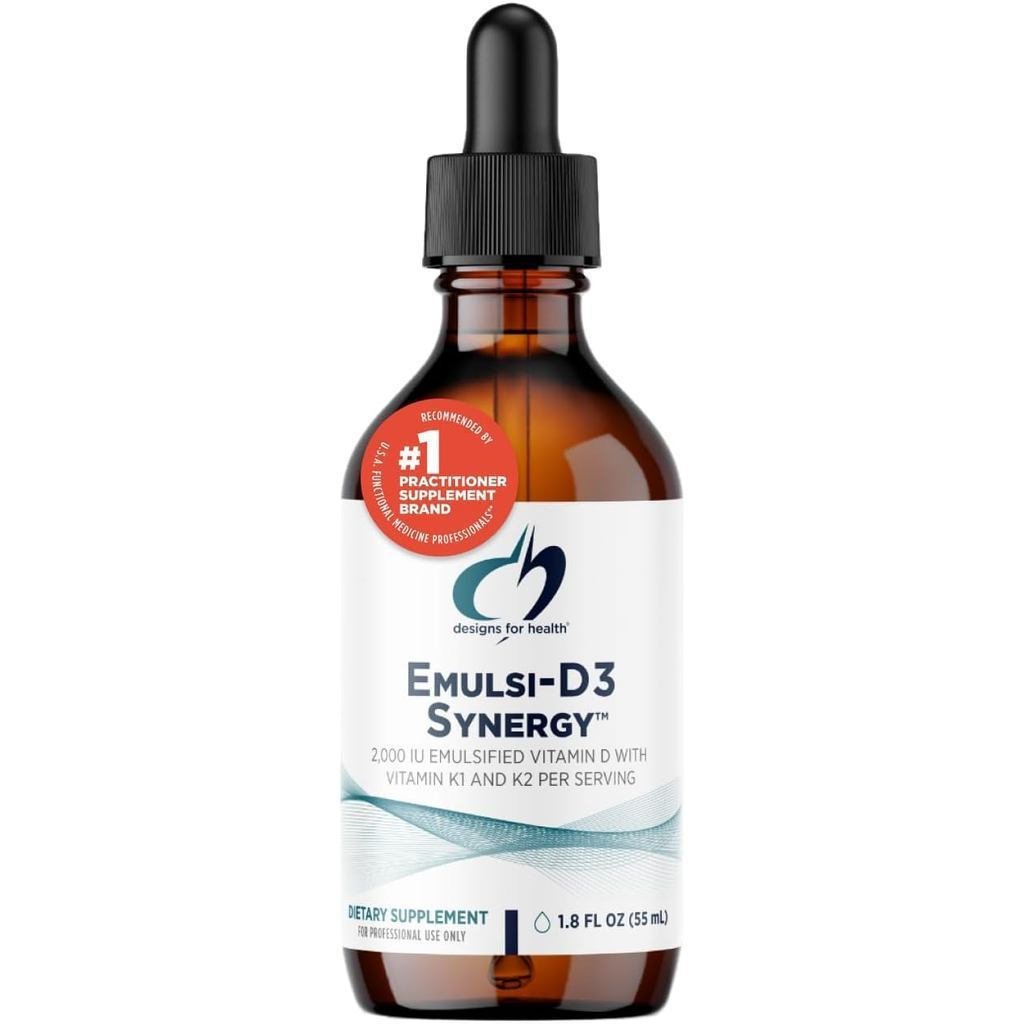 การออกแบบเพื่อสุขภาพ Emulsion-D3 Synergy 2000 IU Liquid Vitamin D พร้อมวิตามิน K - Emulsified Liquid