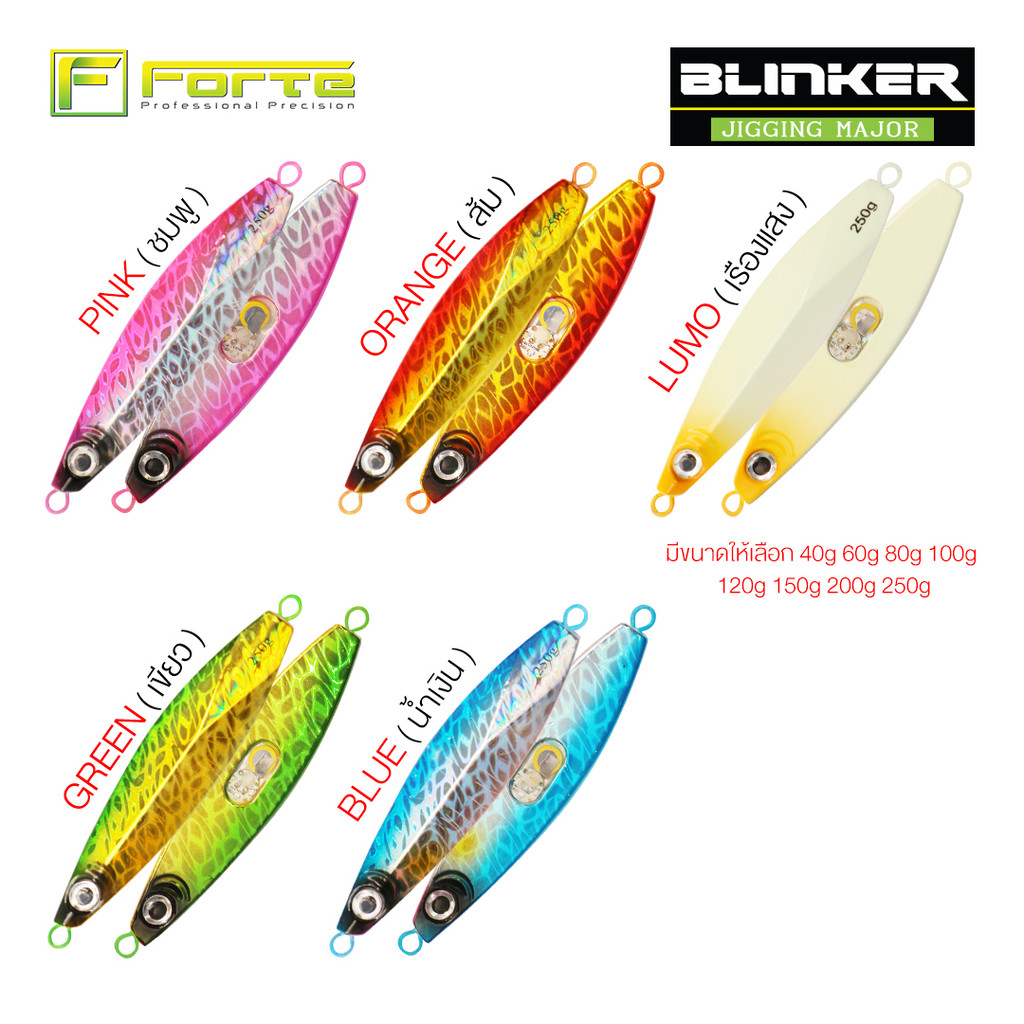เหยื่อจิกกิ้ง BLINK JIG FLASHING PLATE  3 สี สีขาว , สีแดงและสีเขียว เมื่อโดนน้ำ