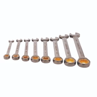EURO KING TOOLS ประแจแหวนฟรีข้าง 8 ตัวชุด ประแจฟรีข้างนิเกิล 8-19m ของแท้ 100%