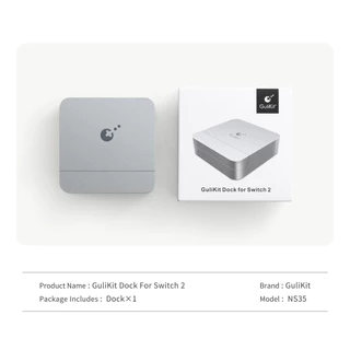 Gulikit Dock สําหรับสวิตช์ 1/2, 4K 60Hz HDMI Docking Station พร้อม PD 100W Fast Charging, Enhanced Cooling สําหรับ Nintendo Switch 2