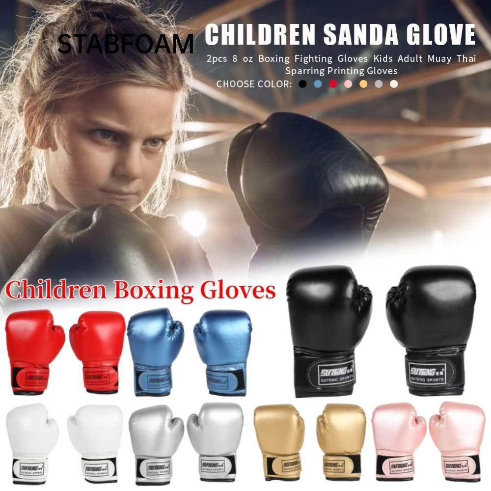 STABFOAM 2pcs นวมชกมวยเด็ก,สําหรับเด็กเด็กการฝึกอบรม Punching Bag MMA Fighting Gloves, เด็ก PU หนัง 