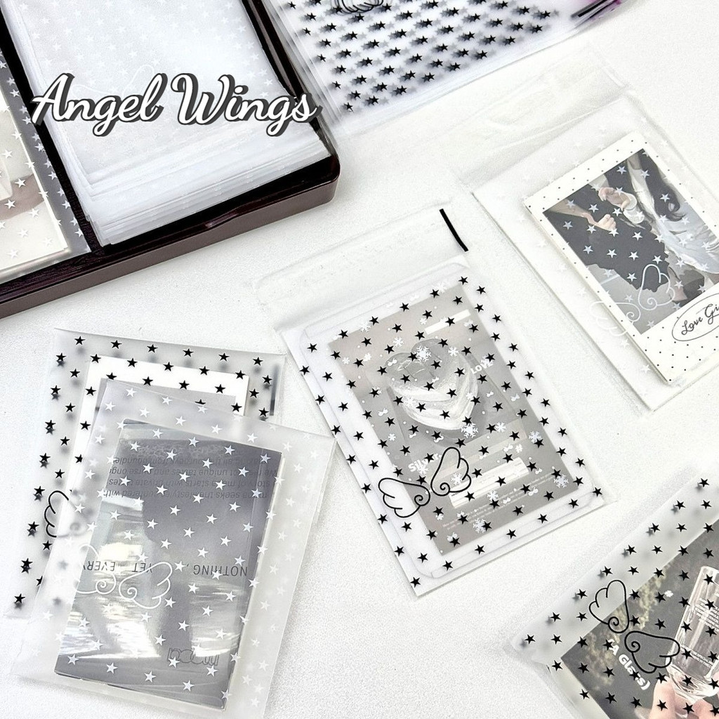 50 ชิ้น Matte Wings ถุงปิดผนึก Toploader กระเป๋า Photocard บรรจุภัณฑ์ถุงของขวัญ