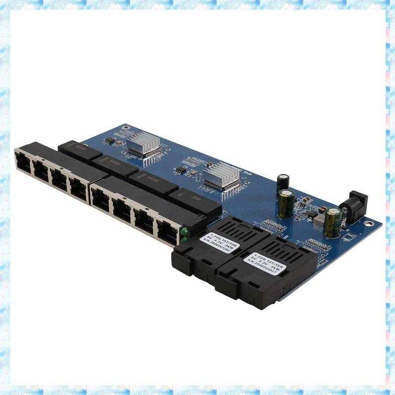 [RQMU] Fibra Reverse POE PCB 1000Mx 8 RJ45 1000Mx2 SC Fiber Media Converter PCBA, 3KM