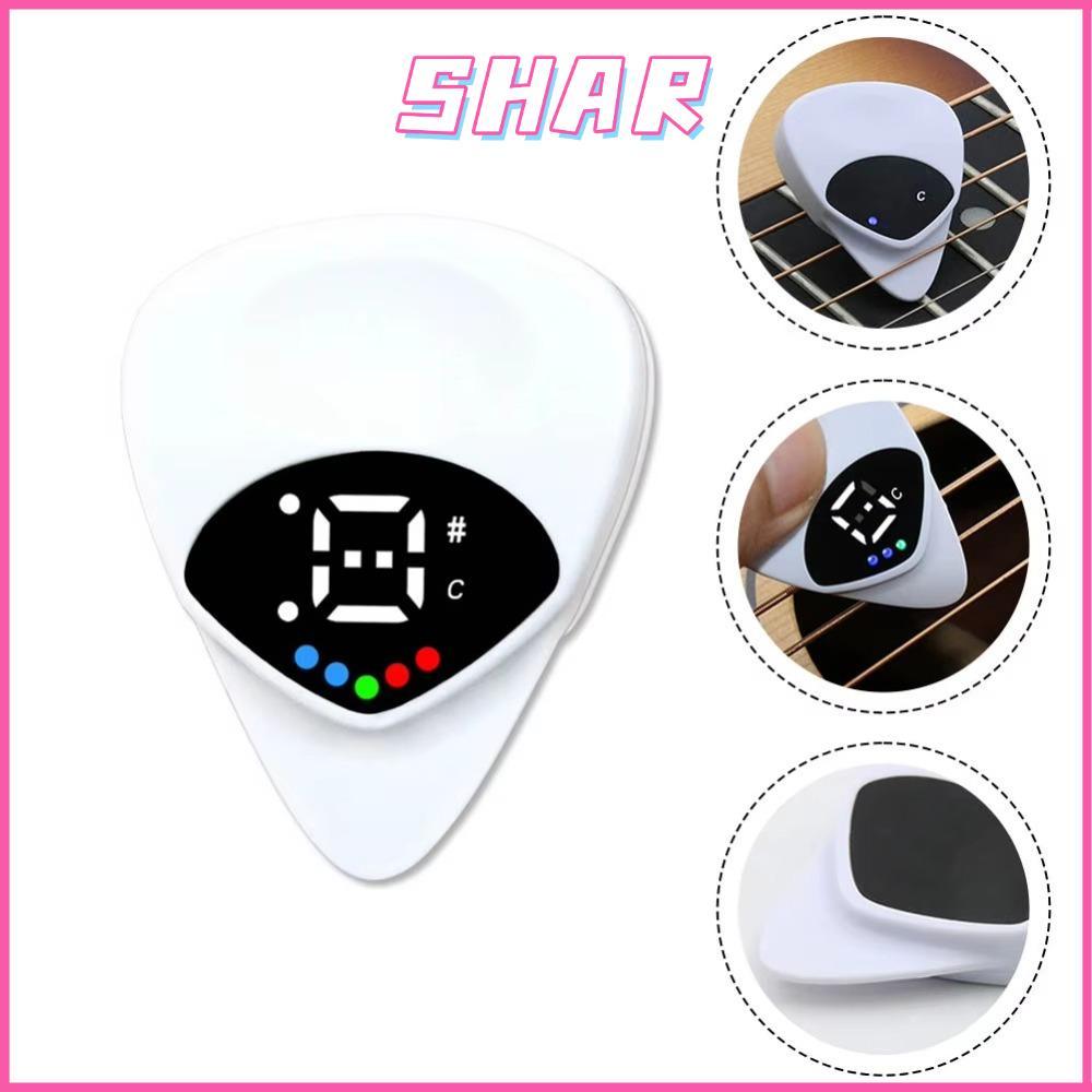 SHAR Guitar Pick & Tuner Combo, 12-Tone Equal Temperament ABS Multi-function Tuner, 2-in-1 Small Ins