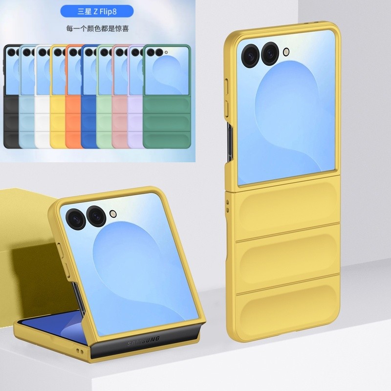 Slim Candy Color Hard Cover สําหรับ Samsung Galaxy Z Flip 8 Flip 7 Z Flip 6 Z Flip 5 4 3 คีย์สไตล์ผิ