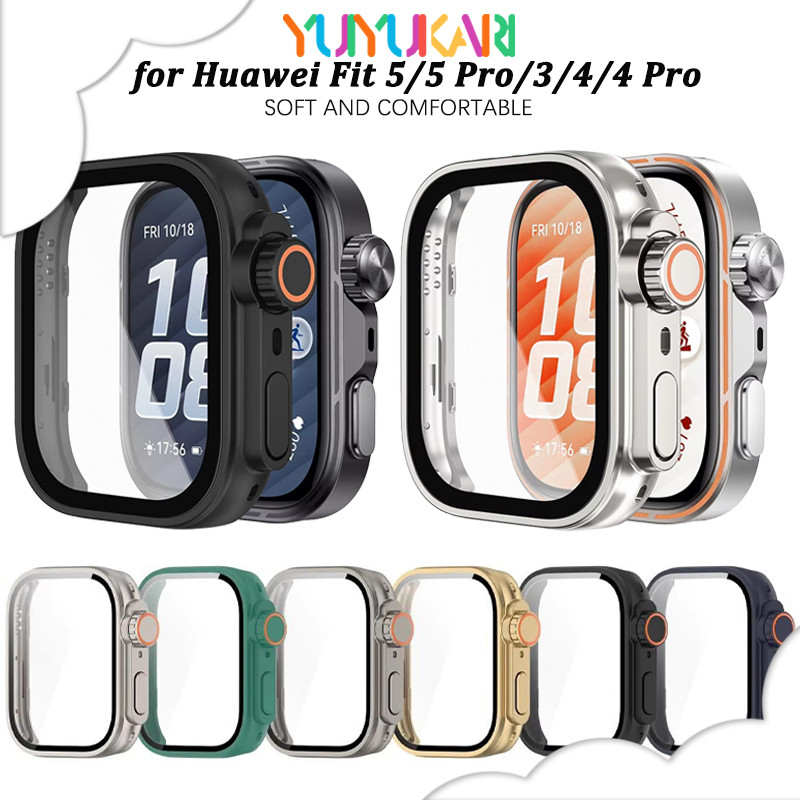 กรณีแก้วนิรภัยสำหรับนาฬิกา for Huawei Fit 5/5 Pro/4/4 Pro ป้องกันหน้าจอฟิล์มคอมพิวเตอร์แข็งสำหรับนาฬิกา for Huawei Fit 3