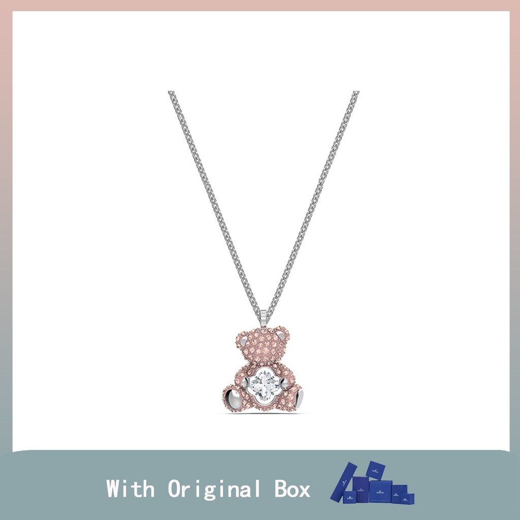 TEDDY Series Bright TEDDY Bear Heart Bear Necklace Niche Light Luxury Gift