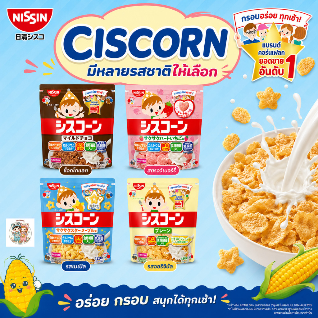 Nissin Ciscon นิชชินซิสคอร์น คอร์นเฟลกส์อันดับ 1 ในญี่ปุ่น เหมาะสำหรับทุกวัย (นำเข้าจากญี่ปุ่น)