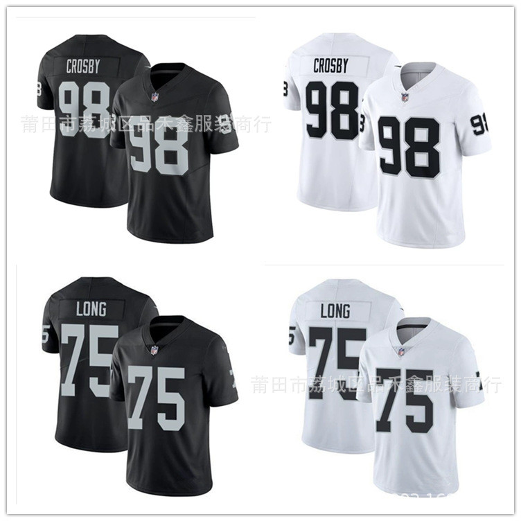 ส่งเร็ว!!NFL Raiders Raiders Raiders 98-Crosby 75-เสื้อผ้ารักบี้ยาว