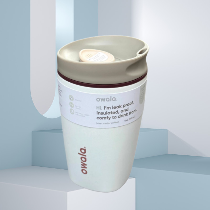 Owala SmoothSip Slider Tumbler 12oz 20oz สแตนเลสฉนวนแก้วเดินทาง Leakproof ถ้วยกาแฟเย็นแบบใช้ซ้ําได้