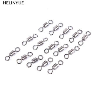 HELINYUE 50 ชิ้นตกปลาแบริ่ง Rolling Swivel Solid Ring Connector 11 ขนาด