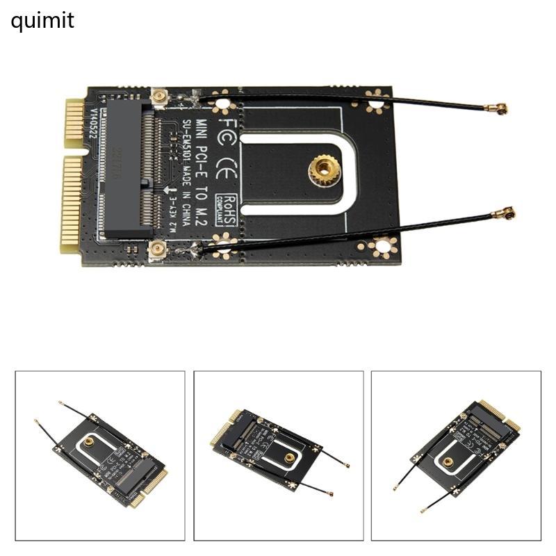 QUIM MiniPCIe To M2 Nic Adapter Card Notebook Replacement M 2 NGFF Mini PCIe
