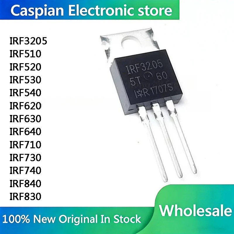 5PCS IRF3205 IRF510 IRF520 IRF530 IRF540 IRF620 IRF630 IRF640 IRF710 IRF730 IRF740 IRF830 IRF840 IRF