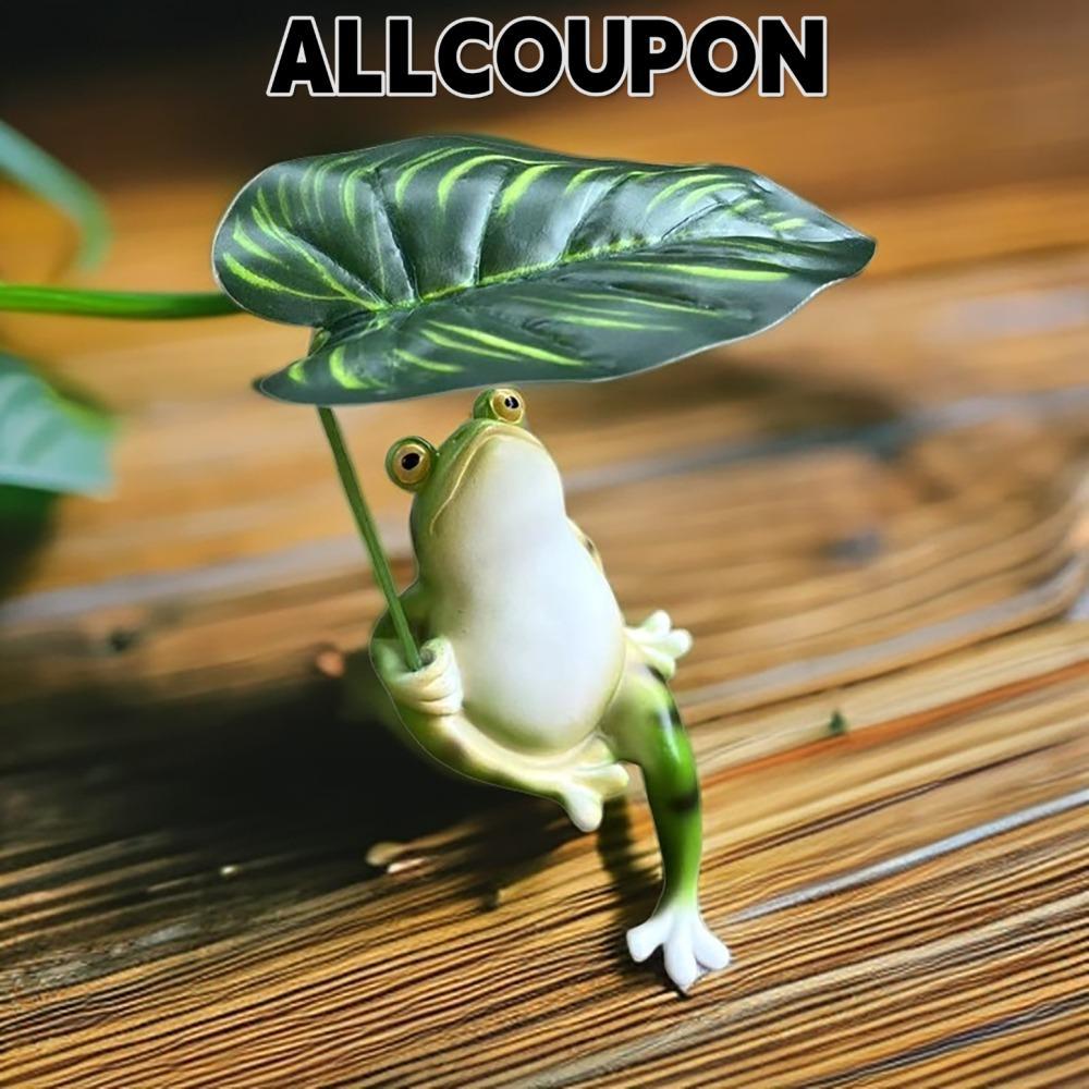 ALLCOUPON Parasol Holding เรซิ่น Garden Sculpture,สีเขียวคงที่ Parasol Outdoor Courtyard ตกแต่งเรซิ่