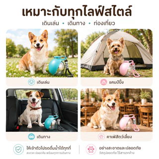【Doglemi】ขวดน้ำสัตว์เลี้ยง ขวดน้ำพกพา สแตนเลส 285ML ขวดน้ำหมา ขวดน้ำแมว พกเที่ยว Outdoor กันน้ำรั่ว ใช้งานสะดวก