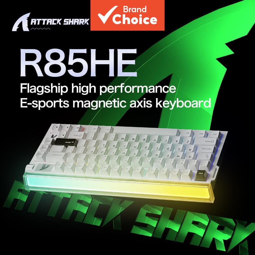 คีย์บอร์ดแมคคานิคอลสําหรับเล่นเกม Attack Shark R85 HE, ไฟ RGB霓虹, ตอบสนองไว, สวิตช์แม่เหล็ก 0.005 มม.