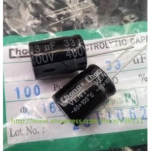 100PCS 400V33UF electrolytic capacitor 33UF 400V ใหม่ 16 มม.* 21 มม.